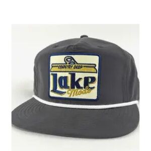 Gray Snapback Hat with White Trim